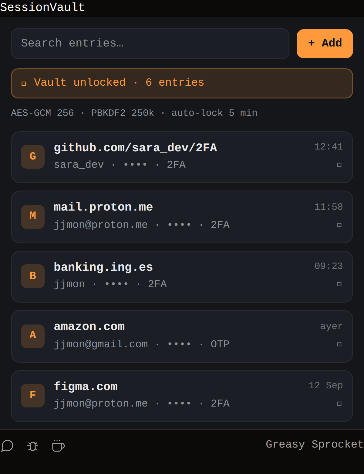 PocketVault screenshot 1