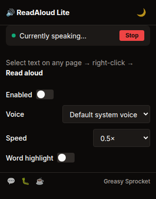 ReadAloud Lite screenshot 1