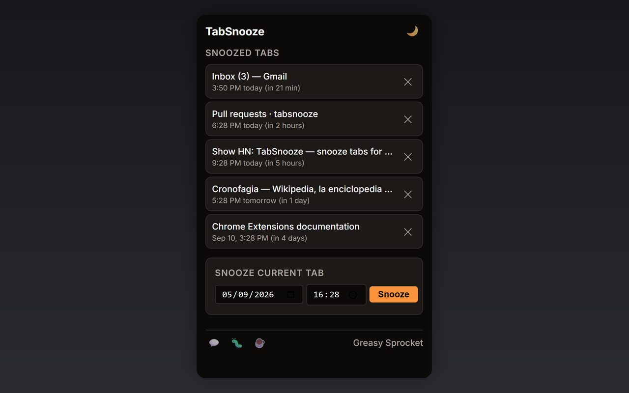 TabSnooze screenshot 3